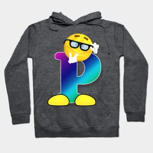 Letter P Alphabet Smiley Monogram Face Emoji Shirt for Men Women Kids Hoodie